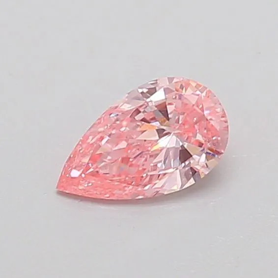 0.30ct PEAR Fancy Vivid Pink VS2 Coloured Lab diamond