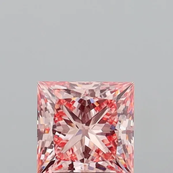 1.55ct PRINCESS Fancy Intense Pink VS1 Coloured Lab diamond