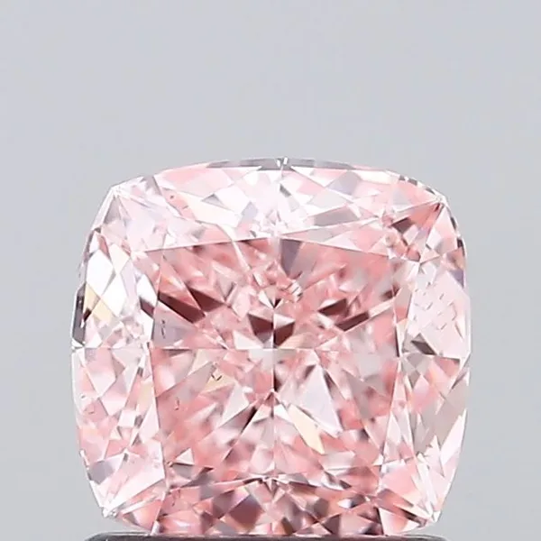 1.19ct CUSHION Fancy Vivid Pink VS2 Coloured Lab diamond