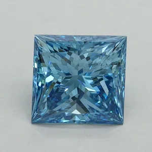1.53ct PRINCESS Fancy Vivid Blue SI1 Coloured Lab diamond