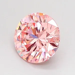 1.01ct ROUND Fancy Intense Pink VS1 Coloured Lab diamond