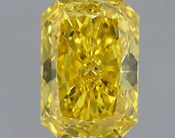 1ct RADIANT Fancy Vivid Yellow VVS2 Coloured Lab diamond