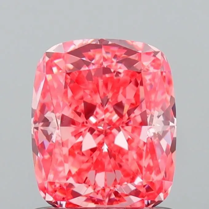 1.03ct CUSHION Fancy Vivid Pink VS1 Coloured Lab diamond