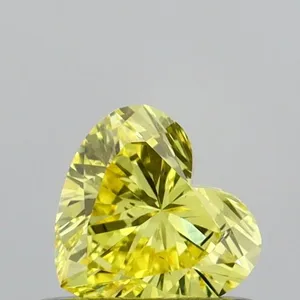 0.38ct HEART Fancy Vivid Yellow VS2 Coloured Lab diamond
