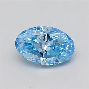 0.35ct OVAL Fancy Vivid Blue VVS2 Coloured Lab diamond