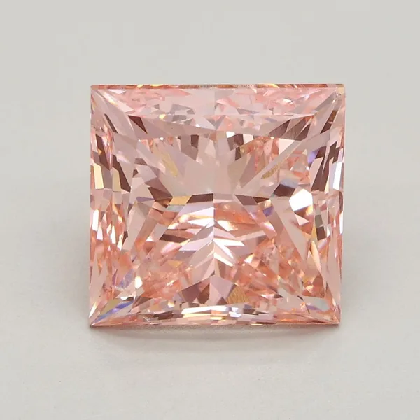3ct PRINCESS Fancy Intense Pink SI1 Coloured Lab diamond