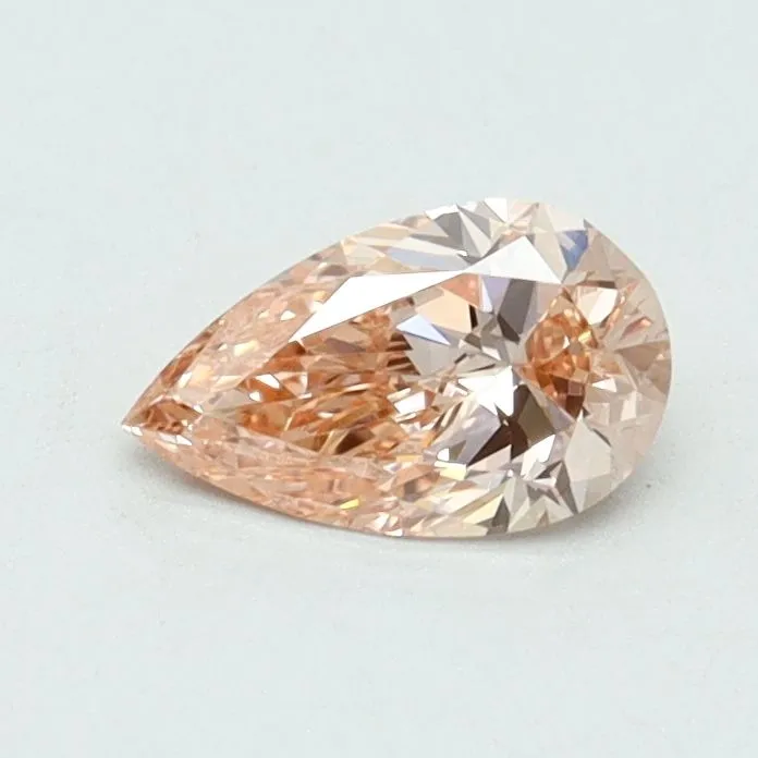 0.41ct PEAR Fancy Intense Orangey Pink VS1 Coloured Lab diamond