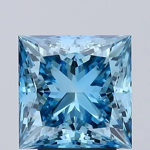 3.64ct PRINCESS Fancy Vivid Blue VS1 Coloured Lab diamond