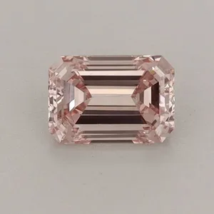 0.58ct EMERALD Fancy Intense Pink VVS2 Coloured Lab diamond