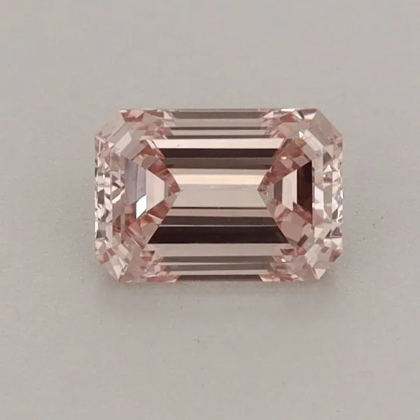 0.58ct EMERALD Fancy Intense Pink VVS2 Coloured Lab diamond