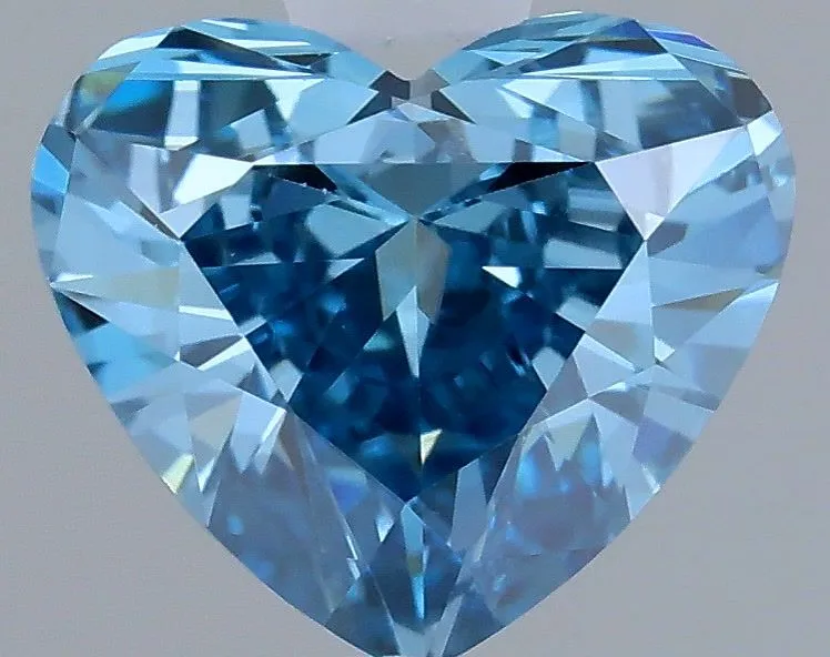 0.54ct HEART Fancy Vivid Blue VVS2 Coloured Lab diamond