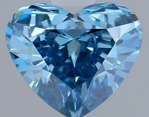 0.54ct HEART Fancy Vivid Blue VVS2 Coloured Lab diamond