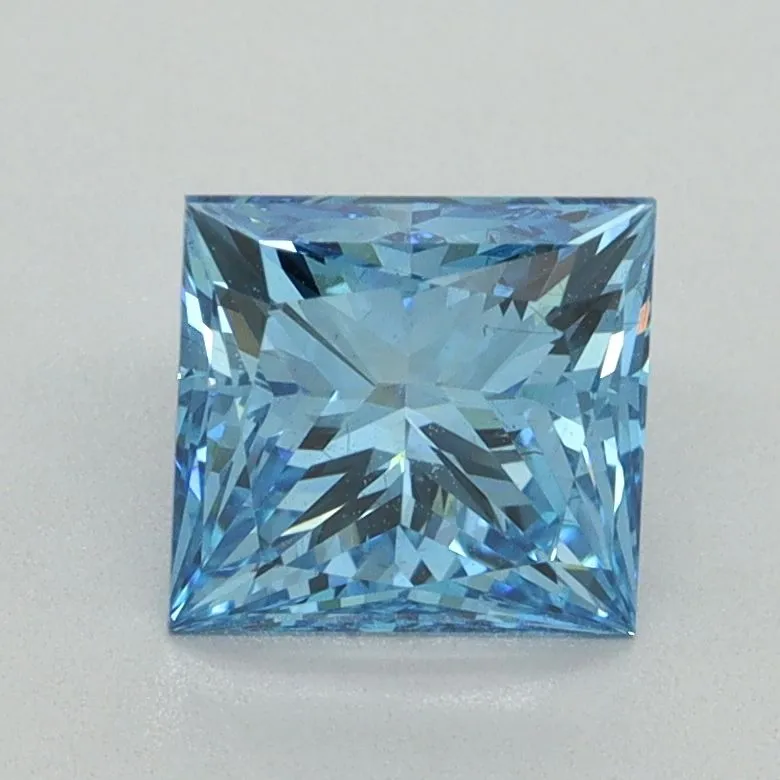 1.55ct PRINCESS Fancy Vivid Blue VS2 Coloured Lab diamond