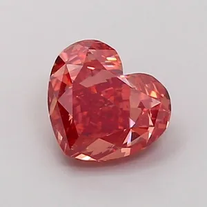 1.73ct HEART Fancy Vivid Brownish Pink VS2 Coloured Lab diamond