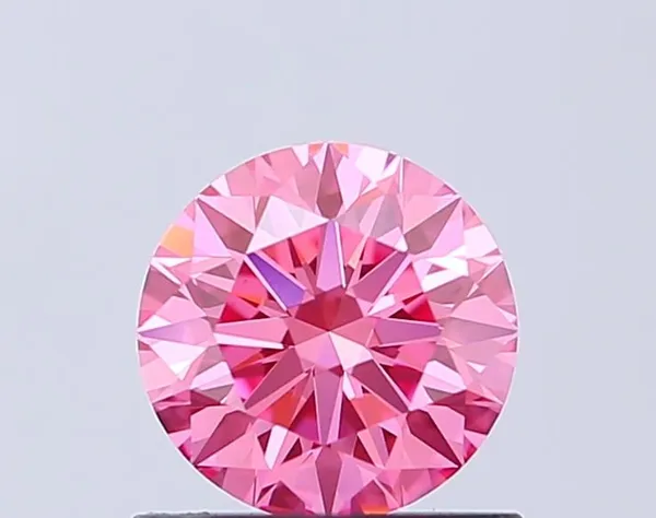 0.82ct ROUND Fancy Vivid Pink VVS2 Coloured Lab diamond