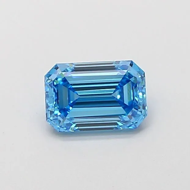 0.99ct EMERALD Fancy Vivid Blue VVS2 Coloured Lab diamond