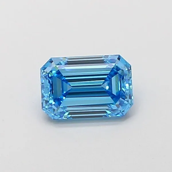 0.99ct EMERALD Fancy Vivid Blue VVS2 Coloured Lab diamond