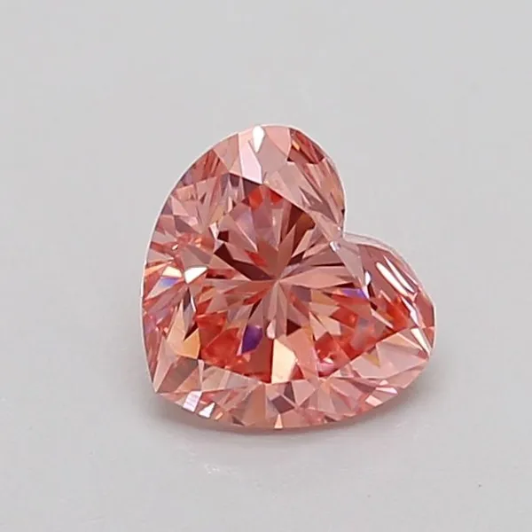 0.75ct HEART Fancy Vivid Brownish Pink VVS2 Coloured Lab diamond