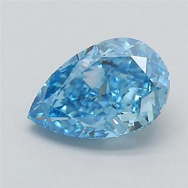 0.53ct PEAR Fancy Vivid Blue VVS2 Coloured Lab diamond