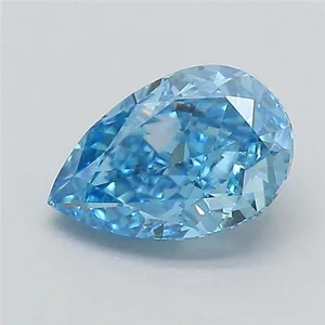 0.53ct PEAR Fancy Vivid Blue VVS2 Coloured Lab diamond