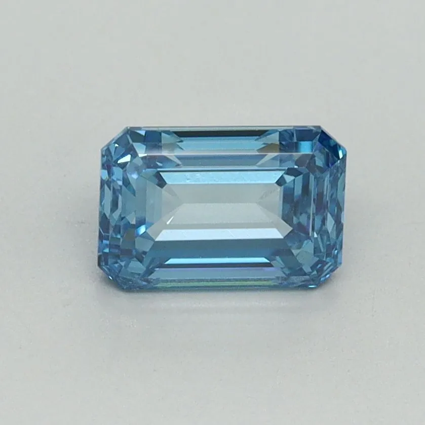 1.02ct EMERALD Fancy Vivid Blue VVS2 Coloured Lab diamond