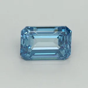 1.02ct EMERALD Fancy Vivid Blue VVS2 Coloured Lab diamond