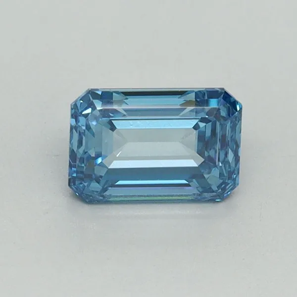 1.02ct EMERALD Fancy Vivid Blue VVS2 Coloured Lab diamond