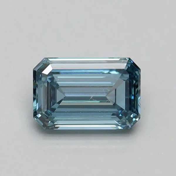 0.5ct EMERALD Fancy Intense Blue VS2 Coloured Lab diamond