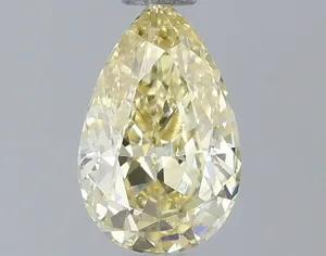 0.59ct PEAR Fancy Yellow VVS2 Coloured Lab diamond