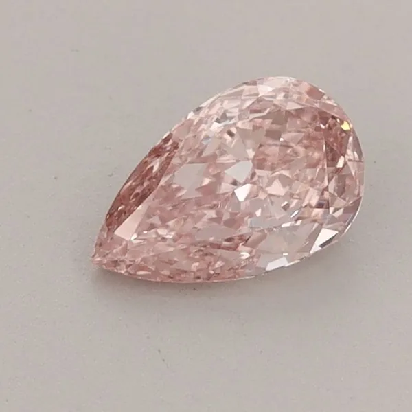 0.55ct PEAR Fancy Vivid Pink VS2 Coloured Lab diamond
