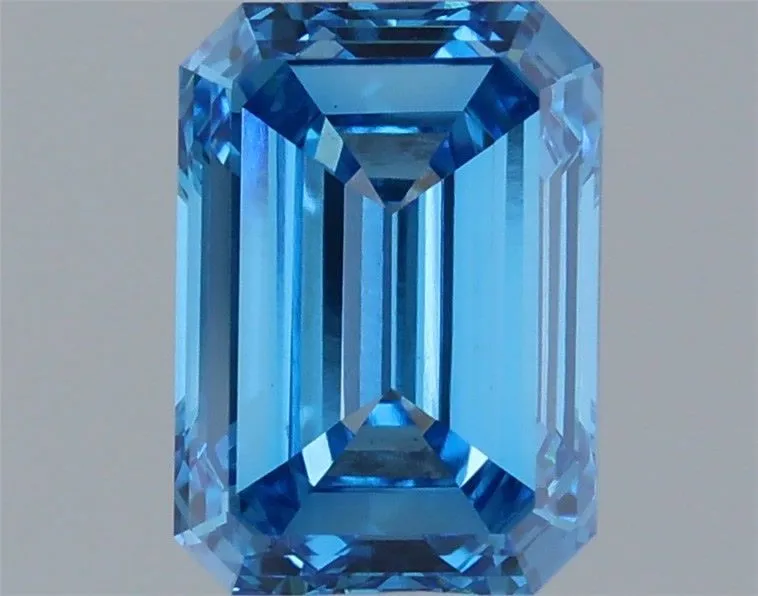 1.25ct EMERALD Fancy Vivid Blue VS1 Coloured Lab diamond