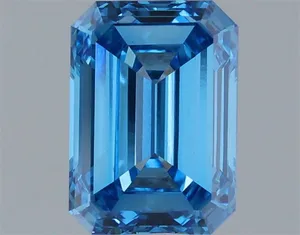 1.25ct EMERALD Fancy Vivid Blue VS1 Coloured Lab diamond