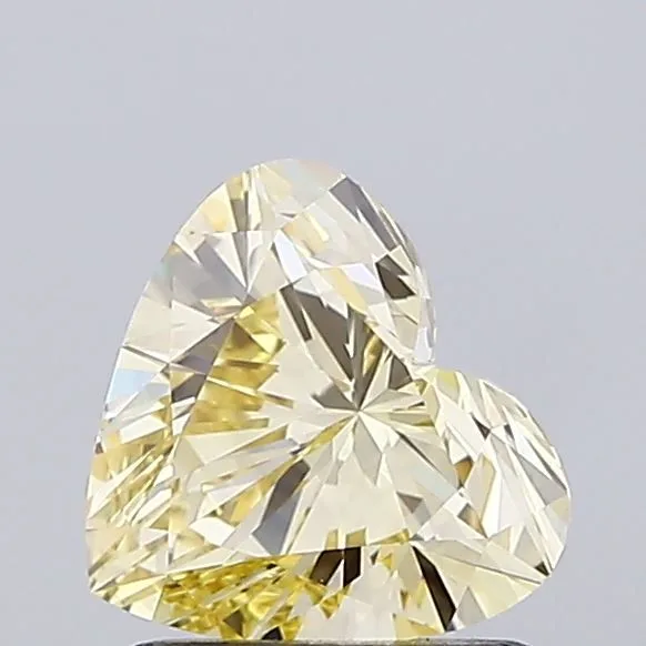 1.07ct HEART Fancy Yellow VVS2 Coloured Lab diamond