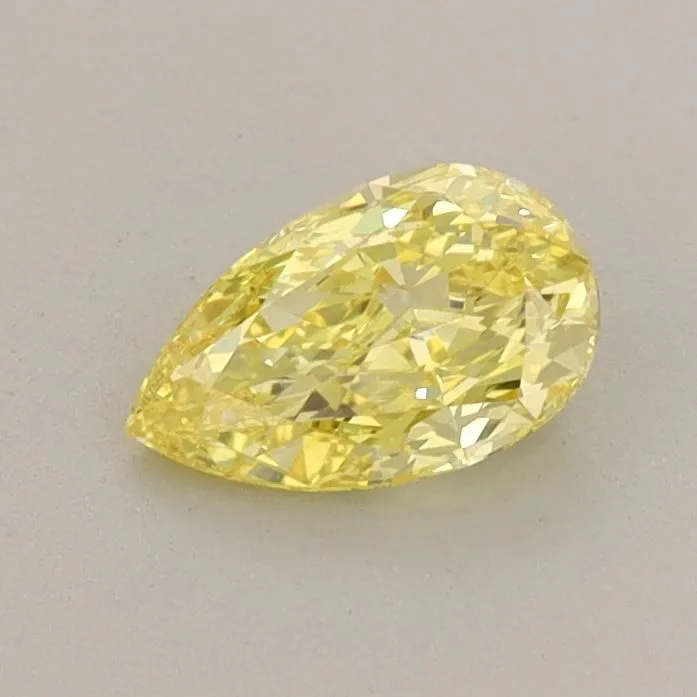 0.51ct PEAR Fancy Vivid Yellow VVS2 Coloured Lab diamond