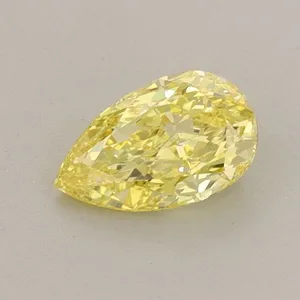 0.51ct PEAR Fancy Vivid Yellow VVS2 Coloured Lab diamond