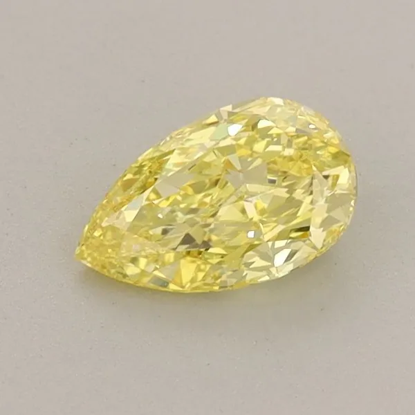 0.51ct PEAR Fancy Vivid Yellow VVS2 Coloured Lab diamond