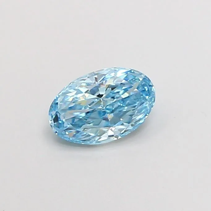 0.66ct OVAL Fancy Vivid Blue VS2 Coloured Lab diamond