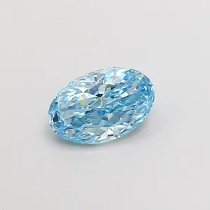 0.66ct OVAL Fancy Vivid Blue VS2 Coloured Lab diamond