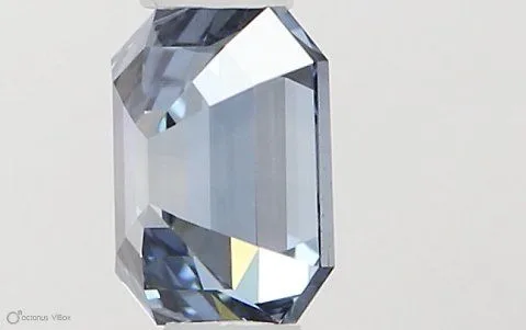0.42ct EMERALD Fancy Vivid Blue VVS2 Coloured Lab diamond