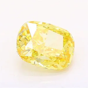 1.03ct CUSHION Fancy Vivid Yellow VS1 Coloured Lab diamond
