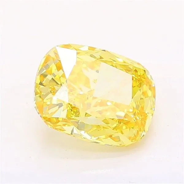 1.03ct CUSHION Fancy Vivid Yellow VS1 Coloured Lab diamond