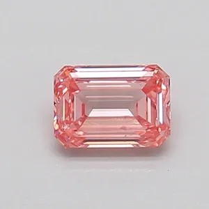 0.44ct EMERALD Fancy Intense Pink SI1 Coloured Lab diamond