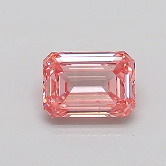0.44ct EMERALD Fancy Intense Pink SI1 Coloured Lab diamond