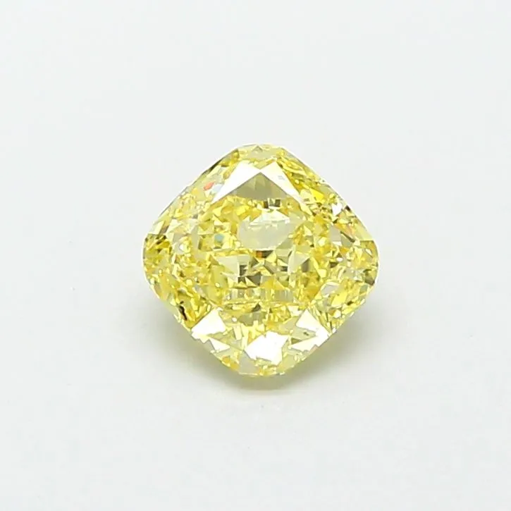 1.39ct CUSHION Fancy Intense Yellow VS2 Coloured Lab diamond