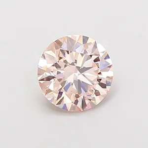 1.09ct ROUND Fancy Light Orangey Pink VVS2 Coloured Lab diamond