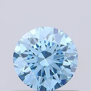 0.6ct ROUND Fancy Vivid Blue VVS2 Coloured Lab diamond
