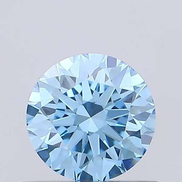 0.6ct ROUND Fancy Vivid Blue VVS2 Coloured Lab diamond