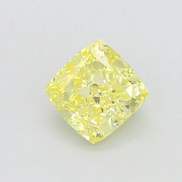 1.10ct CUSHION Fancy Yellow VVS2 Coloured Lab diamond