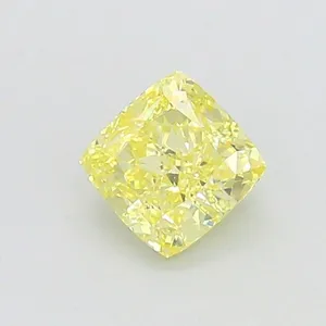 1.1ct CUSHION Fancy Yellow VVS2 Coloured Lab diamond