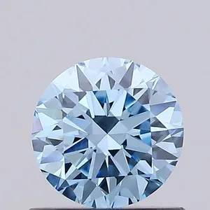 0.92ct ROUND Fancy Vivid Blue VVS2 Coloured Lab diamond